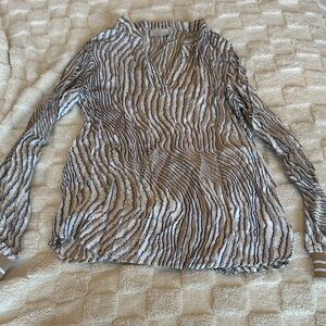 KAFFE Black and White Zebra Print Blouse